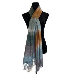 Jack & Missy Green with Gold Multicolor Chakra Scarf/Wrap